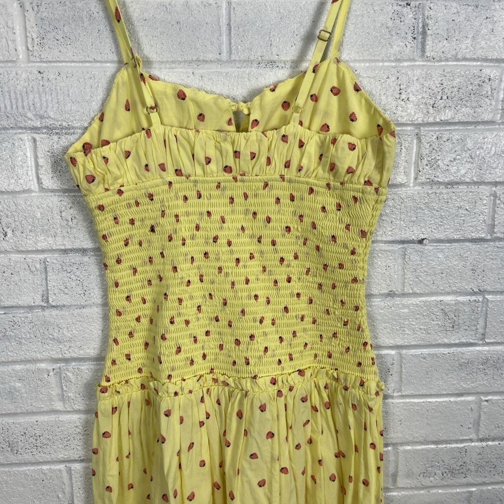 Free People Yellow Midi Dress with Strawberry Print - Picture 7 of 15